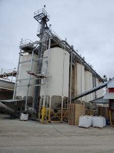 40 foot tall sulphur storage tanks, where our client was in need of electrical automation systems to improve their process.