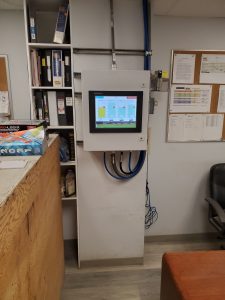 The radar level sensors that Current Group installed feed into a CPU in the office. It includes an HMI display screen where our automated program shows how much inventory they have.